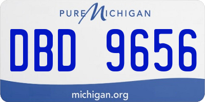 MI license plate DBD9656