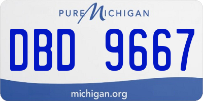 MI license plate DBD9667
