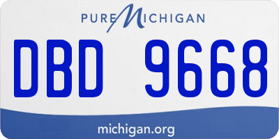 MI license plate DBD9668