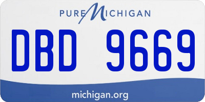 MI license plate DBD9669