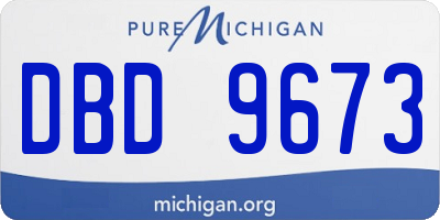 MI license plate DBD9673