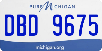 MI license plate DBD9675