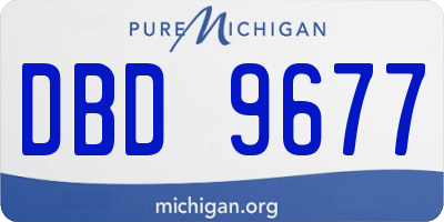 MI license plate DBD9677