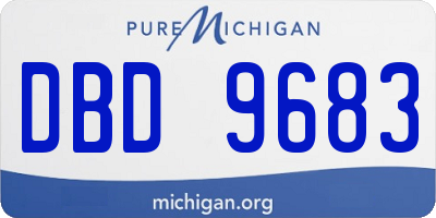 MI license plate DBD9683