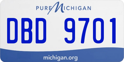MI license plate DBD9701