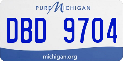 MI license plate DBD9704