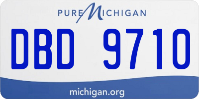 MI license plate DBD9710