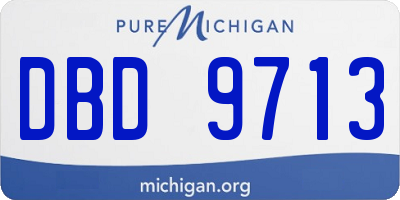 MI license plate DBD9713