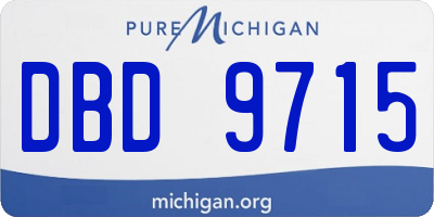 MI license plate DBD9715