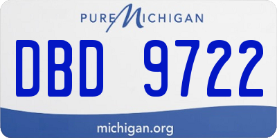 MI license plate DBD9722