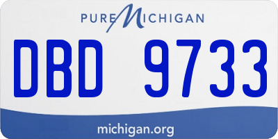 MI license plate DBD9733