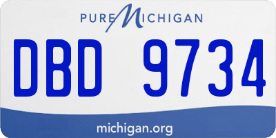 MI license plate DBD9734