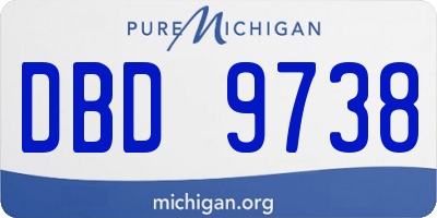 MI license plate DBD9738