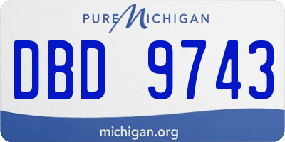 MI license plate DBD9743