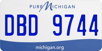 MI license plate DBD9744