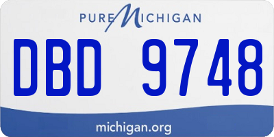 MI license plate DBD9748