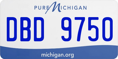 MI license plate DBD9750