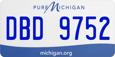 MI license plate DBD9752