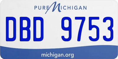 MI license plate DBD9753