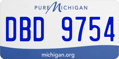 MI license plate DBD9754