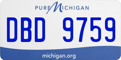 MI license plate DBD9759