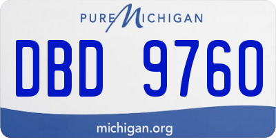 MI license plate DBD9760