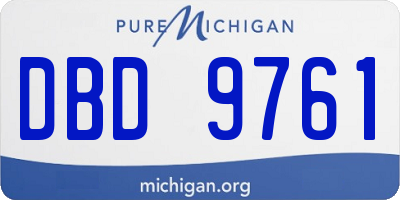 MI license plate DBD9761
