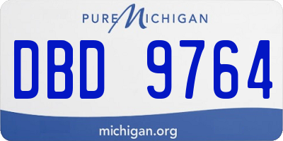 MI license plate DBD9764