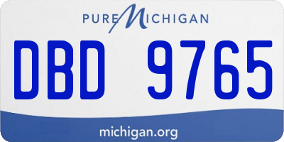 MI license plate DBD9765