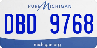 MI license plate DBD9768