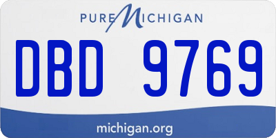 MI license plate DBD9769