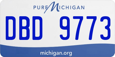 MI license plate DBD9773