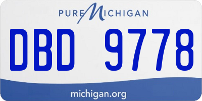 MI license plate DBD9778