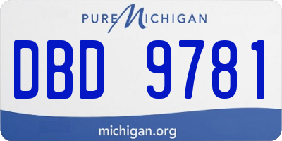 MI license plate DBD9781