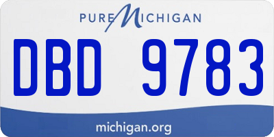 MI license plate DBD9783