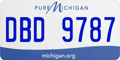 MI license plate DBD9787
