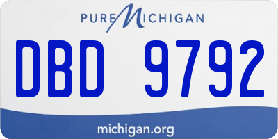 MI license plate DBD9792