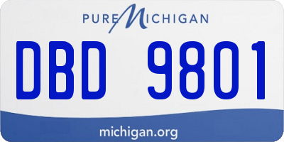 MI license plate DBD9801