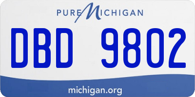 MI license plate DBD9802