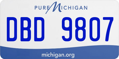 MI license plate DBD9807