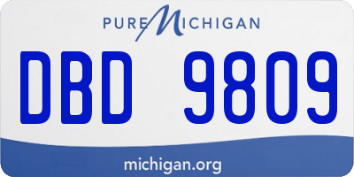 MI license plate DBD9809