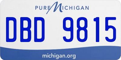 MI license plate DBD9815