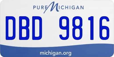 MI license plate DBD9816