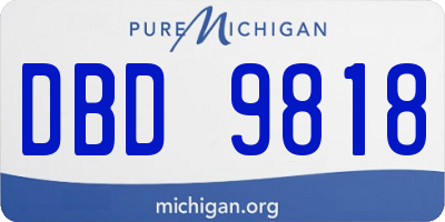 MI license plate DBD9818
