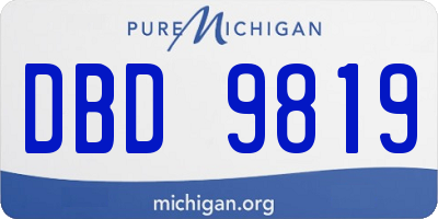 MI license plate DBD9819