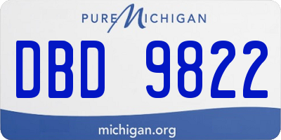 MI license plate DBD9822