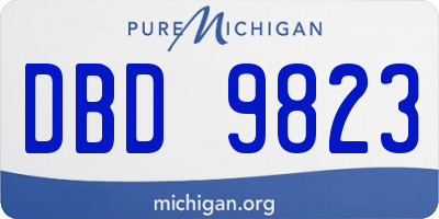 MI license plate DBD9823