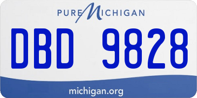 MI license plate DBD9828