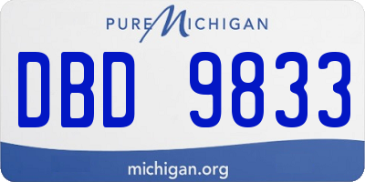 MI license plate DBD9833