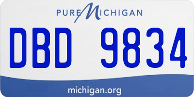 MI license plate DBD9834